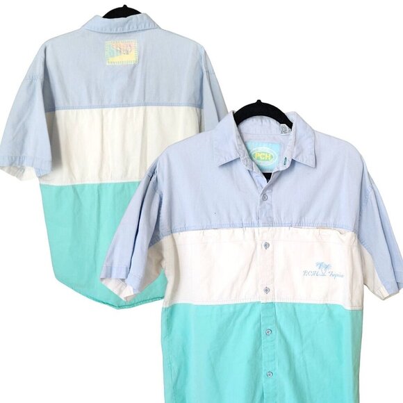 Vtg 80s Pacific Coast Highway Shirt S PCH Tropics Colorblock Surf‎ Short Sleeve - Picture 1 of 16